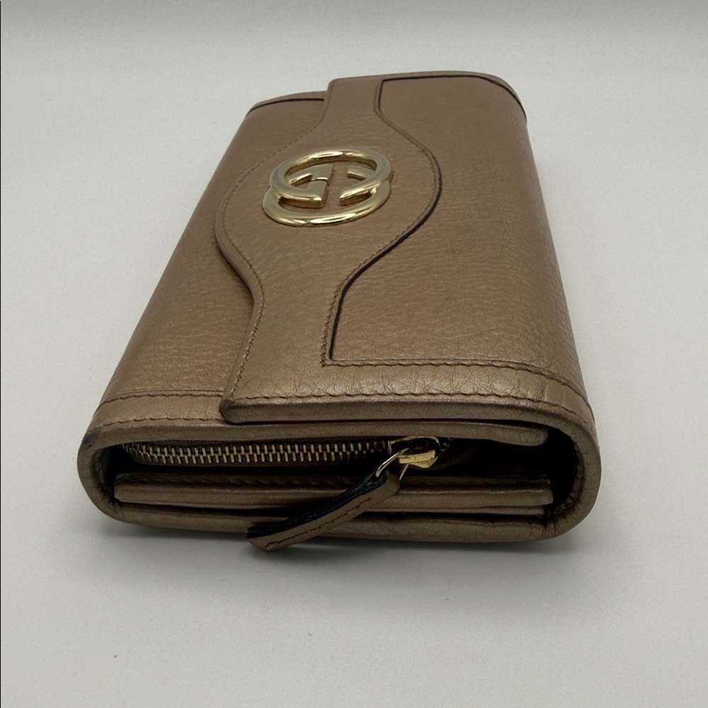 Gucci Brown Leather Interlocking Gg Continental W… - image 3